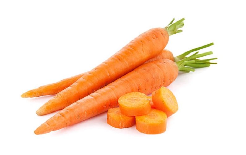 fresh carrots isolated on white background